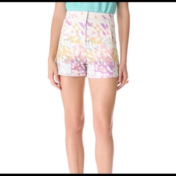Tibi New York shorts velocity printed high rise colorful floral daisy shorts 4 - Picture 2 of 9